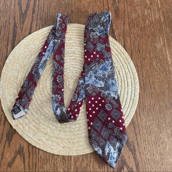 Christian Dior Rare Unique Canada Made Men Vintage Parsley Prints Neck Dress Tie - Picture 5 of 11